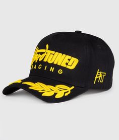 JDM Automotive Podium Cap - Black/Gold - Hardtuned Black And Gold Color Scheme, Streetwear Caps, Apparel Design Inspiration, Dope Hats, Gold Color Scheme, Wreath Designs, Fashion Fits, Snapback Cap, Apparel Design