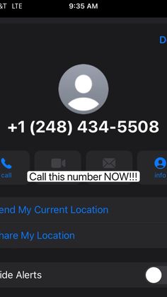 an iphone screen with the call number now on and other texting options below it
