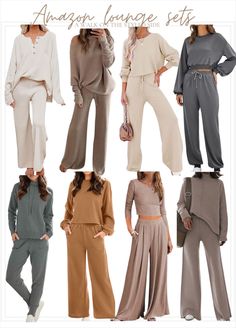 Chic Loungewear Sets, Two Piece Athleisure, Womens Luxury Loungewear, Casual Two Piece Outfits Matching Set, Lounge Sets For Women Amazon, Stylish Loungewear Women, 3 Piece Lounge Set Outfit, Women’s Loungewear Set, Amazon 2 Piece Outfit