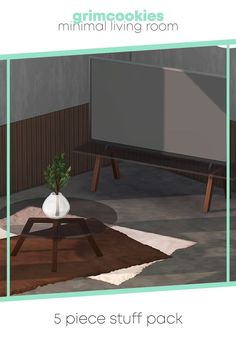 an image of a living room setting with the text 5 piece stuff pack on it