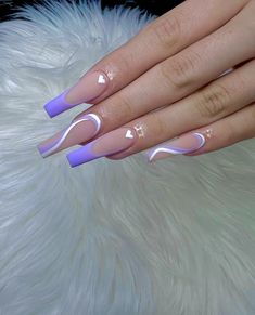 Lilac Nails, Purple Acrylic Nails, Lavender Nails, Long Nail Designs, Long Acrylic Nails Coffin, Acrylic Nails Coffin Pink, Long Square Acrylic Nails, Acrylic Nails Coffin Short, Summer Acrylic Nails