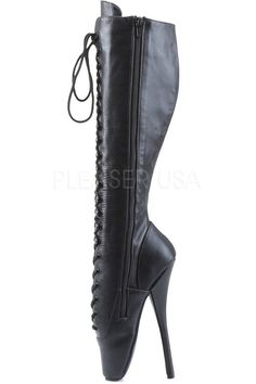 7" (17.8cm) Spike Heel Ballet Knee Boots, Full Inner Side Zipper - Fit Guide: True to Size - Heel Specifications: 7" Heel & 2 3/4" Platform - Country of Origin: Imported - Brand: Pleaser Ballet High Heels, Ballet Boots, Ballet Heels, Japan Woman, Black Platform Boots, Black 13, Knee Boot, Spike Heels, Heel Boots