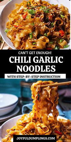 Chili Garlic Noodles Chilli Noodles, Chilli Garlic Noodles, Black Vinegar, Vinegar Sauce, Egg Noodle Recipes, Asian Noodle Dishes, Asian Noodle Recipes, Garlic Noodles, Asian Noodles