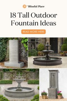 Considering getting yourself a tall outdoor water fountain? You've come to the right place. A tall fountain can make a difference in garden design, as it adds more vertical interest and dimension to your outdoor living space. They make a good focal point and can complement the garden landscape of your home, creating a harmonious and elegant look. Here are 17 beautiful fountains that might be a great addition to your outdoor area. Zen Water Fountain, Modern Outdoor Fountains, Large Outdoor Fountains, Commercial Planters, Outdoor Wall Fountains, Concrete Fountains, Rustic Planters, Rectangular Planters