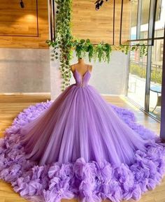 Purple Ball Gown, Pretty Quinceanera Dresses, Stunning Prom Dresses, Tulle Evening Dress, Princess Ball Gowns, Cute Prom Dresses, Ball Gowns Evening, Pretty Prom Dresses, Fairytale Dress