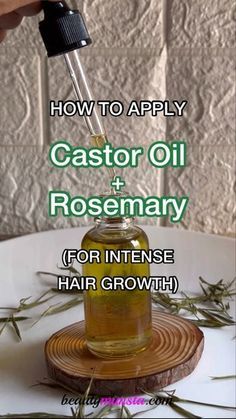 DIY castor oil hair growth mix with rosemary and olive oil - a light formulation for the best hair growth remedy you can make at home right now... Diy Hair Oil, Herbs For Hair Growth, Rosemary Hair Growth, Thinning Hair Remedies, Castor Oil For Hair Growth, Herbs For Hair, Healthy Natural Hair Growth, Rosemary Oil For Hair, Extreme Hair Growth