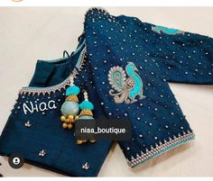 Niaa Boutique, Peacock Blouse Designs, Blouse Inspiration, Blue Blouse Designs, Maggam Work Blouse, Sari Design, Pattu Saree Blouse Designs, Cutwork Blouse Designs, Wedding Blouse Designs