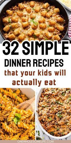 the cover of 32 simple dinner recipes that your kids will actually eat, including pasta