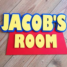 a wooden sign that says jacob's room on it