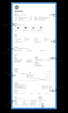 #Organisation #Second_Brain_Notion #Notion_Second_Brain #Notion_Setup Notion School Templates, Blue Notion Template, Notion Study Planner, Second Brain Notion, Brain Template, Notion School, Notion Study, Notion Second Brain