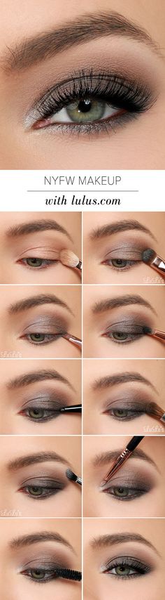 How to NYFW inspired Eye Make-up tutorial. Grayish & Brown Eye shadow for dull days Cool Makeup, Smoky Eye Makeup Tutorial, Tutorial Eyeliner, Makeup 2018, Makeup 2017, Make Up Tutorials