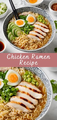 chicken ramen recipe with noodles and vegetables