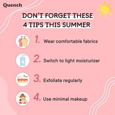 The most basic summer skincare tips you must follow! Visit the link in the pin to checkout our #MadeInKorea skincare babies now 🌸 Also available at Nykaa, Amazon, Myntra and Purplle #QuenchBotanics #MadeInKorea #SimplifiedSkincare #SkincareLove #SelfLove #GoodforSkin #SkincareRoutine #SkinCare #HealthySkin #KoreanSkincare Korean Ginseng, Lotus Root, Light Moisturizer, Rice Water, Minimal Makeup, Summer Skincare, Healthy Glowing Skin, Organic Skin, Skincare Tips