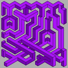 an image of a purple pattern that looks like it has been made into a maze