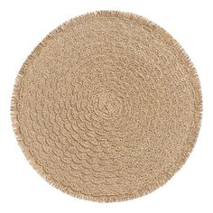 a round rug with fringes is shown on a white background in the shape of a circle