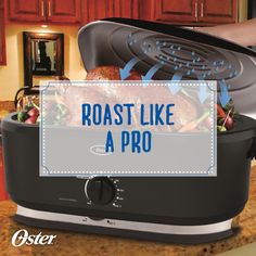 roast like a pro with the words roast like a pro above it and an image of a turkey in a slow cooker