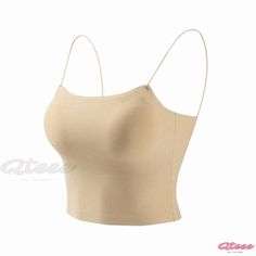 Qteee - Sleeveless Camisole: Simplistic Design, Ideal for Layering or Standalone Wear with Wireless Support and Removable Padded Cups Beige Stretch Vest Crop Top, Solid Crop Top Camisole With Built-in Bra, Sleeveless Beige Crop Top With Built-in Bra, Beige Sleeveless Crop Top With Built-in Bra, Stretch Beige Tank Crop Top, Beige Stretch Crop Tank Top, Beige Sleeveless Tank Top With Built-in Bra, Stretch Camisole Crop Top In Solid Color, Stretch Solid Color Camisole Crop Top