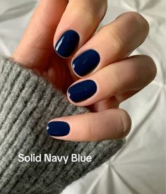 #nailinspo #bluenails #bluemanicure #shortbluenails #shortnailsideas Navy Blue Manicure, Black And Blue Nails Short, Navy Blue Nails Short, Dark Blue Short Nails, Dark Blue Gel Nails, Short Dark Blue Nails, Short Dark Nails, Fall Nails Blue, Short Dip Nails