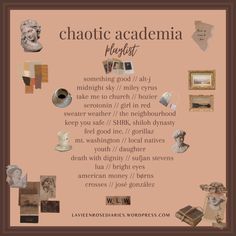 a poster with the words charlotte academia in it's center surrounded by photos and other things