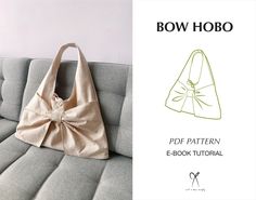 the bow hobo bag sewing pattern is shown