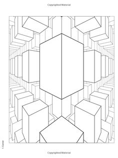 a black and white drawing of cubes in the middle of a room with text that reads