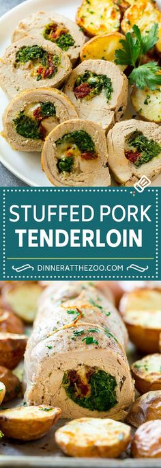 stuffed pork tenderloin with spinach and potatoes