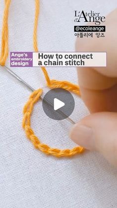 the video shows how to connect a chain stitch