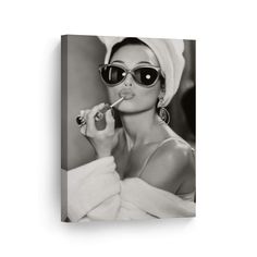 PRICES MAY VARY. Audrey Hepburn Style Wall Art / Iconic Pop Art / Vintage Canvas Print High-quality canvas wall art prints are printed and gallery wrapped (stretched) by professionals MADE TO ORDER. %100 handmade and made in the USA. READY TO HANG unless defined ROLLED UP in the size option. All canvas prints are UV resistant and fade resistant for gallery quality profile. Modern canvas prints perfect for living room decorations, bedroom, kids room, kitchen, office, hotel, lobby, waiting room/lo Makeup Canvas, Audrey Hepburn Poster, Audrey Hepburn Wall Art, Art Pretty, Blue Lips, Audrey Hepburn Style, Purple Lips, White Wall Decor, Hepburn Style