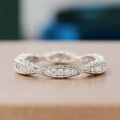 a wedding band that is sitting on top of a table