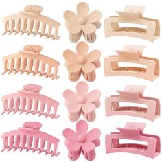 PRICES MAY VARY. 🌸ONE SIZE FITS ALL: Clips are made of sturdy & matte plastic materials and strong metal springs. They are flexible, durable, easy to use, and hard to break. Large sizes are perfectly suitable for your thick/normal thin/spar/fine/straight smooth hair. These matte claw clips are aesthetic accessories for women, that is what you are looking for 🌸NON SLIP: The powerful metal spring and the interlocking teeth design allow it to strong hold your hair firmly and create any hairstyle Big Hair Clips, Thinning Thick Hair, Hair Clips For Women, Banana Clip, Thick Curly Hair, Hair Clamps