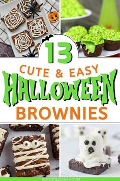 13 cute and easy halloween brownies that are perfect for the kids to make their own treats