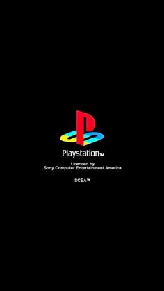 the playstation logo on a black background