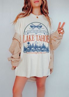 ✺ RETRO LAKE TAHOE - CAMP BACHELORETTE GRAPHIC SHIRT  ✺ Get this trendy Comfort Colors graphic tee, let us know how you would like customize  it ! * Q U I C K F A C T S * This design is a unique, one-of-a-kind awesome illustration that has been created in house. ✺ 100% ring-spun cotton ✺ Medium fabric ✺ Relaxed fit Please note that colours may appear different on different digital screens and may not be a true representation of the actual colours. This is a Unisex T-Shirt which you can use as an Tahoe Bachelorette Party, Lake Tahoe Bachelorette, Lake Tahoe Bachelorette Party, Tahoe Bachelorette, Lake Bachelorette Party, Lake Bachelorette, Lake Life Shirt, Bachelorette Party Tees, Themed Bachelorette