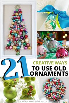 twelve creative ways to use old ornaments