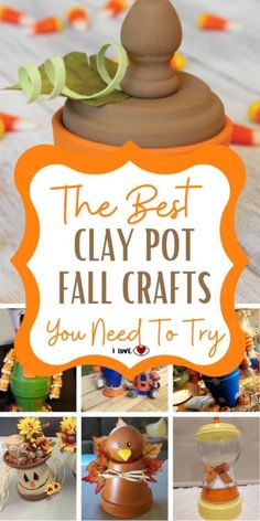 fall clay pot crafts Clay Pot Diy, Pot Craft Ideas, Diy Fall Crafts, Fall Craft Fairs, Fall Pumpkin Crafts