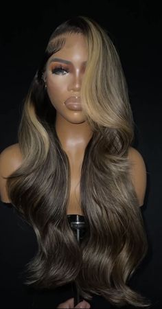 Pretty Hair Color, Dope Hairstyles, Front Lace Wigs Human Hair, Long Wigs, Aesthetic Hair, Hair Highlights