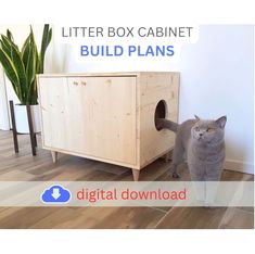 Cat litter box furniture Litter Box Bookshelf, Hide Cat Litter Box Diy Ikea Hacks, Ivar Cat Tree, Cat Door Diy, Ivar Shelving, Kitten Ideas, Hidden Cat Litter, Ivar Cabinet