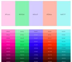 the color palette is shown in different shades