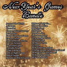 the new year's games bundle is shown with fireworks in the sky behind it