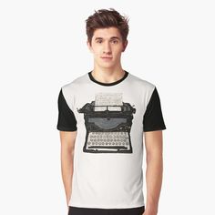 Get my art printed on awesome products. Support me at Redbubble #RBandME: https://www.redbubble.com/i/t-shirt/Antique-Retro-Vintage-Typewriter-by-Bridgett3602/163573970.1YYVU?asc=u Technical Writer, Graphic T Shirt