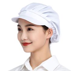 PRICES MAY VARY. polyester cotton Elastic closure MATERIAL: made of soft polyester cotton fabric,can be used repeatedly,durable and environmentally friendly. ONE SIZE FITS ALL:high elastic string covered in the back of hat,adjust the size as different head size, recommended for use within 21.5~25.5 inch head circumference. BREATHABLE:mesh design makes great breathability,take it easy even for a long time to work at high temperature. KEEPING HAIR COVERED:well working its job,keeping hair out of t Bakers Hat, Chefs Hat Pattern, Homemade Chef Hat, Chef Hat, Women's Chef Hat, Hair Nets, Hair Cover, Chefs Hat, Cap Hair