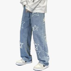 Excellent Quality The Most Trending Item In Men’s Fashion In 2023!!!!! Y2k Jeans Men, Men Y2k Fashion, Graphic Pants, Blue Baggy Jeans, Graphic Pant, Estilo Harajuku, Hip Hop Pants, Low Waisted Jeans, Y2k Harajuku