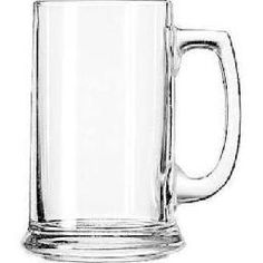 a glass beer mug is shown on a white background