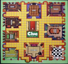 the clue board game is shown in full color