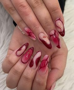 Red Mermaid Nails, Sweetheart Nails, H2o Mermaids, Nagellack Trends, Pretty Aesthetic, Nagel Tips, Smink Inspiration, Classy Acrylic Nails