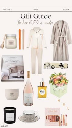 the gift guide for her is under $ 50 and under $ 100, including bathrobes, candles, perfumes, gifts, and more