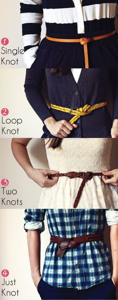 4 ways to knot a belt Womens Fasion, Mode Tips, Mode Casual, Looks Street Style, Victoria Secrets, 가을 패션, Looks Style, Dandy, Tulum