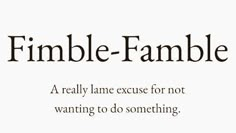 an old fashioned font with the words'flimble - famble '