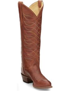 Full-grain leather. 15" shaft. Snip toe. Leather lining. J-flex cushion insole. Shaft embroidery. Leather outsole. Justin Cowgirl Boots, Women's Cowboy Boots, Womens Cowgirl Boots, Boot Barn, Dan Post, Rounded Toe Boots, Cowboy Boots Women, Boots For Sale, Boots Shoes