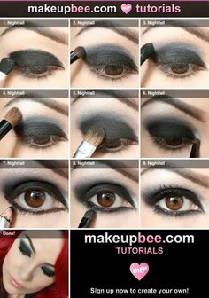 Trucco Smokey Eye, Gothic Makeup Tutorial, Shadow Tutorial, Vampire Eyes, Goth Makeup Tutorial